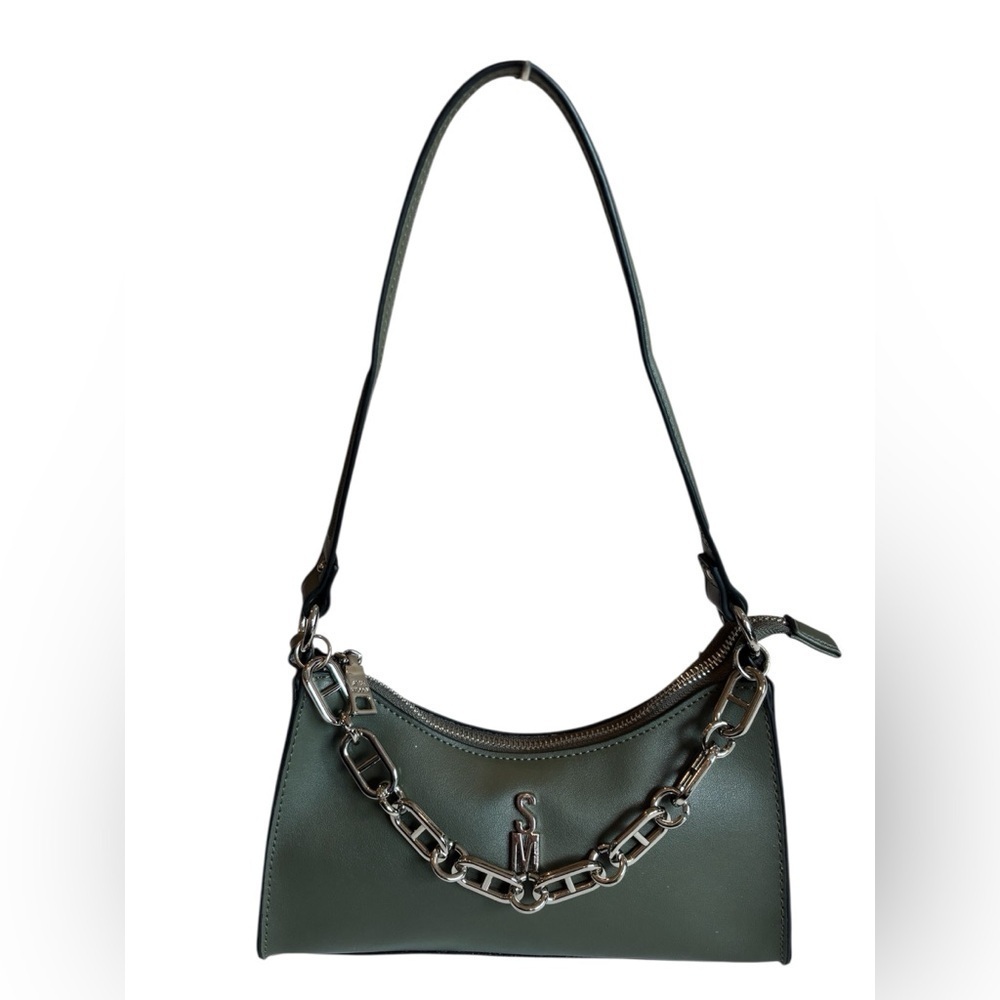 Steve Madden Forest Green Shoulder Bag with Chain Detail